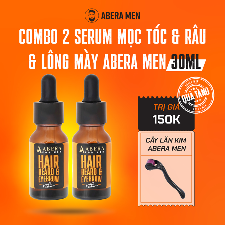 [PHIÊN BẢN GẤP ĐÔI DUNG TÍCH 30ML] - COMBO 2 Serum Kích Mọc Tóc & Râu & Chân mày Abera Men 30ML Chính Hãng