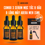 Combo 3 Chai Serum Kích Mọc Tóc Râu Mày Abera Men - Tặng Cây Lăn Kim 0,5mm 