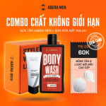 [Combo Chất Không Giới Hạn Abera Men] Sữa rửa mặt 7IN1 + Sữa tắm 3IN1 + Tặng Bông Tắm