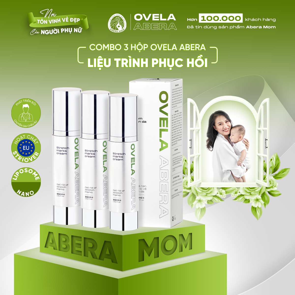 COMBO TIẾT KIỆM 3 HỘP KEM RẠN DA OVELA ABERA