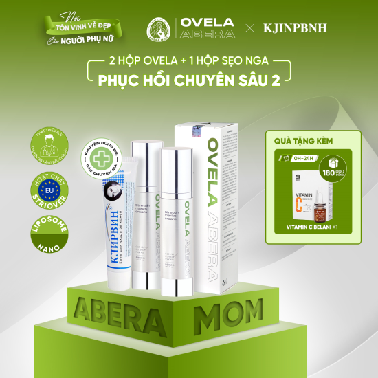 [COMBO PHỤC HỒI 2] 1 HỘP KEM SẸO NGA + 2 HỘP KEM RẠN DA OVELA ABERA